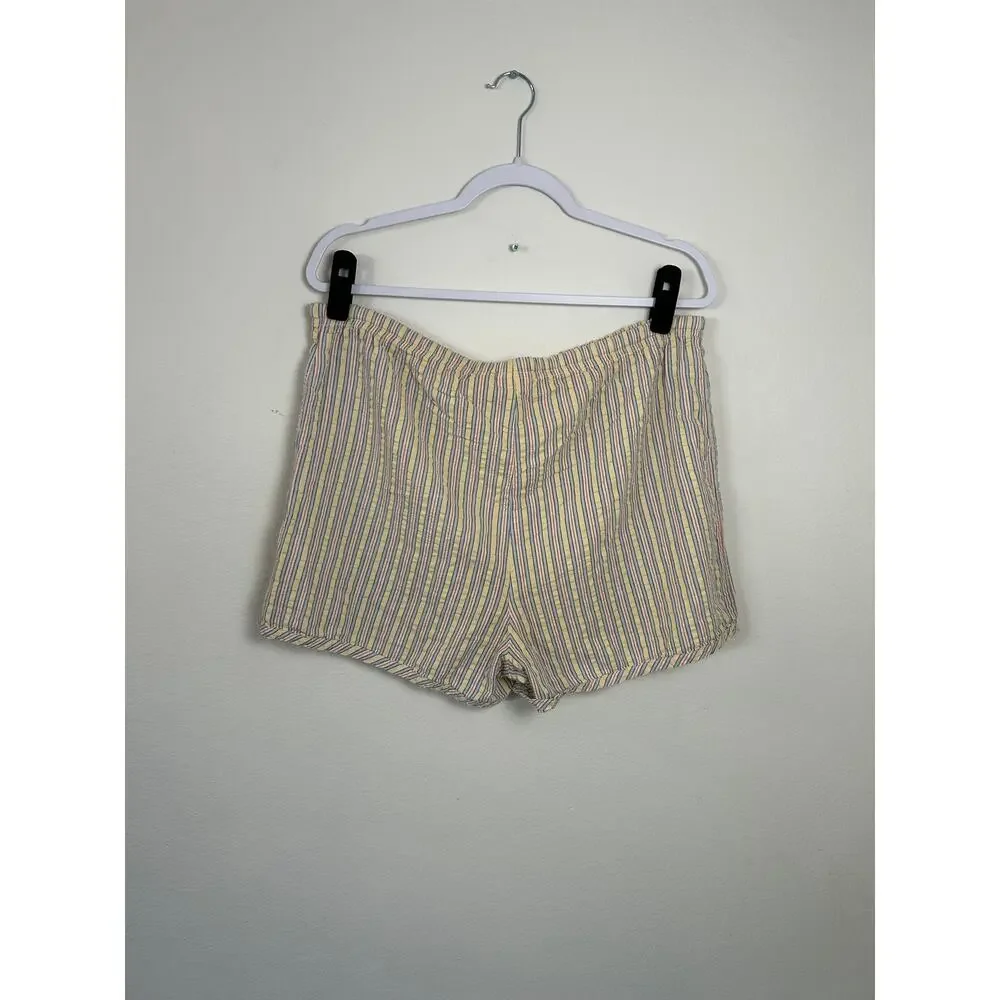 Vintage Cherokee Pastel Stripe Pull-On Shorts Women’s Medium Cottagecore Lounge - Picture 3 of 4